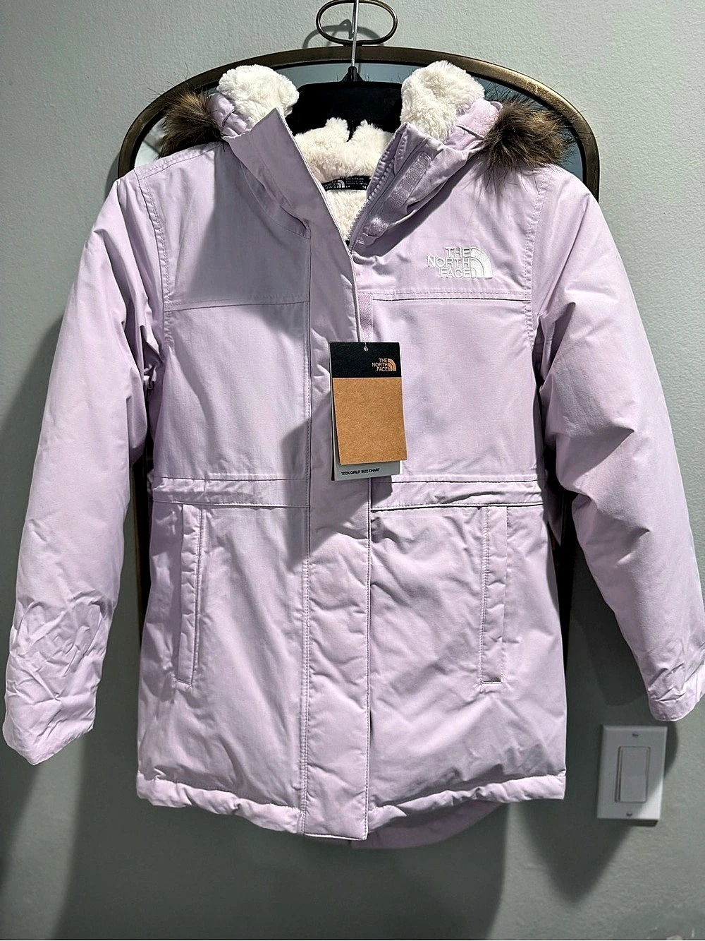 The North Face Arctic Swirl Parka Girls Lavender Parka NWT